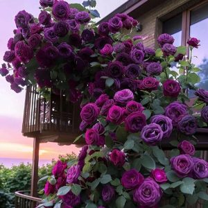 Роза Плетистая Плум Пэшн купить по цене от 610р. в интернет-магазине «Посадика» с доставкой почтой в в Видноее и по всей России – [изображение №1].